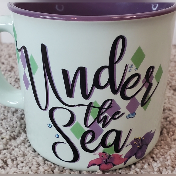 New Disney Under The Sea Ceramic 20oz Mug, The Little Mermaid, Ariel & Flounder - Picture 5 of 12